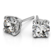 Real Diamond-Four Prong Basket Earrings Pure Carbon Diamonds .25 ct.Total Weight